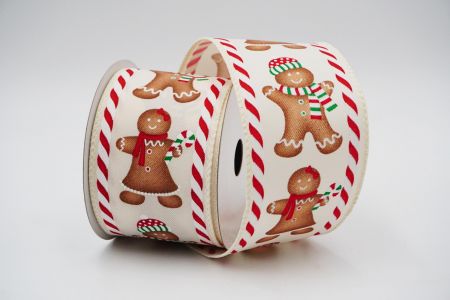 Gingerbread Men Wired Ribbon_KF6816GC-2-2_Ivory